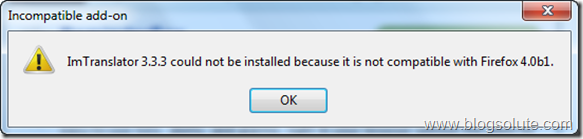 firefox addon incompatible error