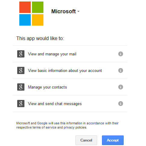 import google account to outlook